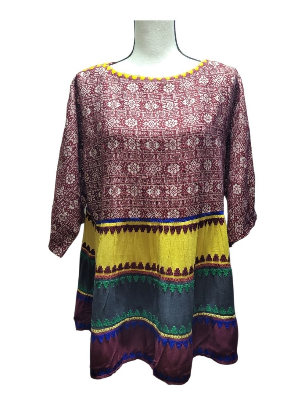 Ivy Jane Tri-Color Bohemian Blouse